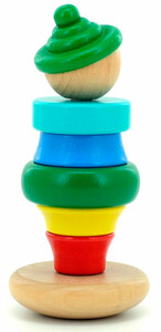 Розвивальні іграшки: Пірамідка Клоун 3 Мир деревянных игрушек
