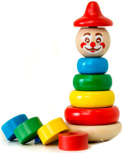 Розвивальні іграшки: Пірамідка Клоун, Мир деревянных игрушек
