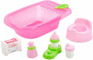 Игры и игрушки: Игровой набор для купания пупса (ванночка и 6 аксессуаров), Ecoiffier