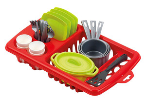 Іграшковий посуд та їжа: Набір посуду з сушкою, 23 аксесуари, Ecoiffier