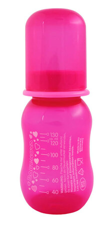 Пляшечки: Бутылочка пластиковая, розовая, 125 мл., Baby-Nova