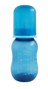 Бутылочка пластиковая, голубая, 125 мл., Baby-Nova