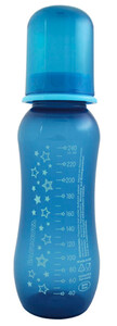 Поильники, бутылочки, чашки: Бутылочка пластиковая, голубая, 250 мл., Baby-Nova