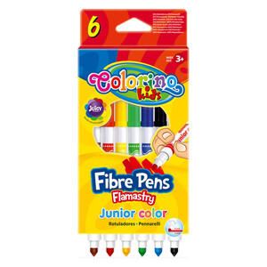 Товары для рисования: Фломастеры двухсторонние Fibre Pens 6 шт и 6 цветов, Colorino