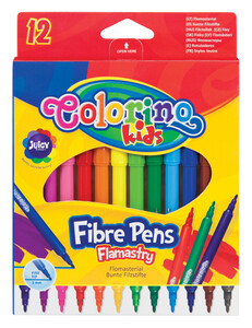 Товары для рисования: Фломастеры Fibre Pens 12 цветов, линия 1 мм, Colorino