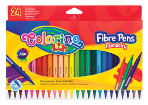 Товары для рисования: Фломастеры Fibre Pens 24 цвета, линия 1 мм, Colorino