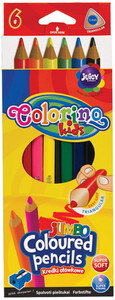 Олівці кольорові трикутні Jumbo з чинкою, 6 кольорів, Colorino