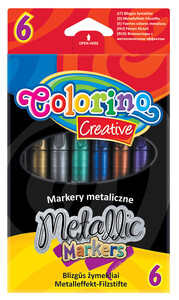 Товари для малювання: Фломастеры металлик 6 цветов, Colorino