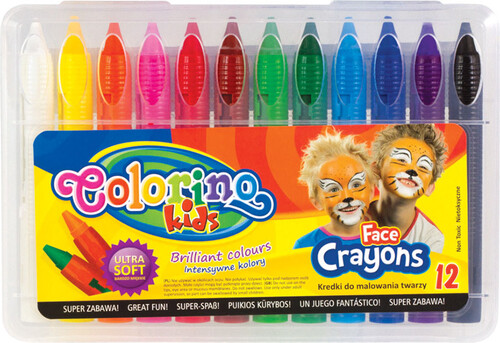 Товары для рисования: Карандаши для детского грима, 12 цветов, Colorino