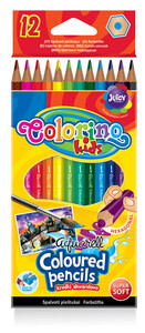 Товары для рисования: Карандаши цветные акварельные шестигранные с кисточкой (12 цветов), Colorino