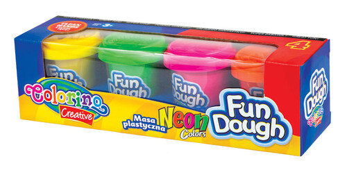 Ліплення та пластилін: Набор массы для лепки Fun Dough, 4 неоновых цвета, Colorino
