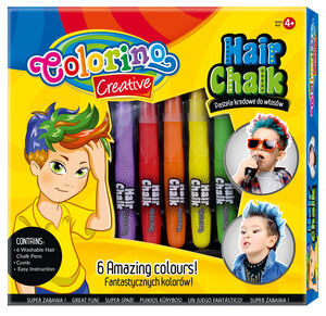 Товары для рисования: Мел для волос, классические цвета (6 цветов), Colorino