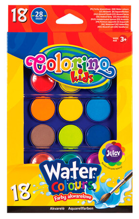 Товары для рисования: Краски акварельные большие таблетки, 18 цветов, Colorino