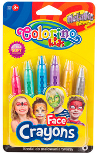 Товары для рисования: Краски для лица Metallic, 6 карандашей, Colorino