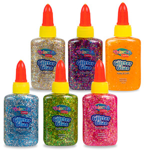 Канцелярские товары: Клей Confetti с блестками, 36,9 мл, 6 цветов, Colorino