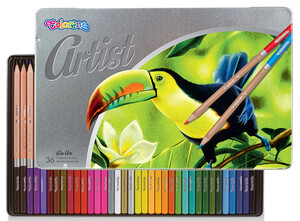 Карандаши цветные в металлической упаковке, серия Artist, 36 цветов, Colorino