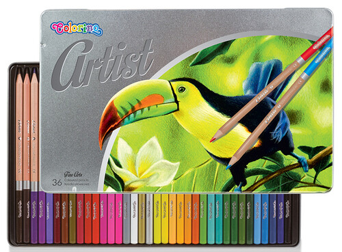 Товари для малювання: Карандаши цветные в металлической упаковке, серия Artist, 36 цветов, Colorino
