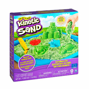 Кінетичний пісок для дитячої творчості — «Зелений замок із формами», 454 г, Kinetic Sand