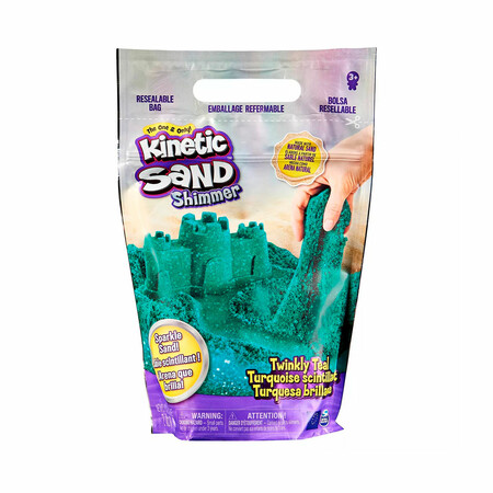Лепка и пластилин: Кинетический песок для детского творчества «Бирюзовый блеск», 907 г, Kinetic Sand