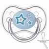 Пустышка силиконовая симметричная Newborn baby, 0-6 м, синие звезды, Canpol babies