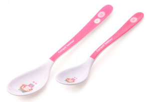 Детская посуда и приборы: Набор ложек из меламина Toys, 2 шт., розовая, Canpol babies