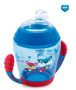 Кружка-непроливайка с мягким силиконовым носиком Toys, 230 мл., синяя, Canpol babies