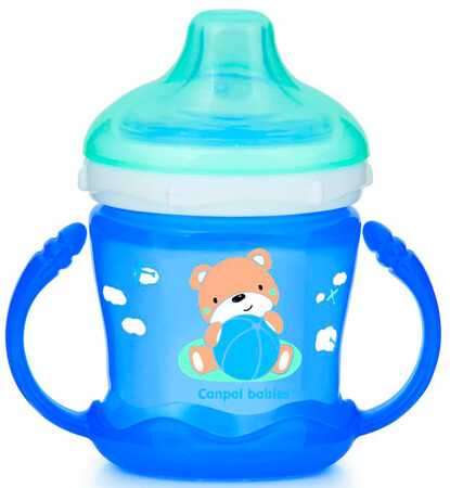 Чашки: Кружка-непроливайка Sweet fun, 180 мл, синяя, Canpol babies