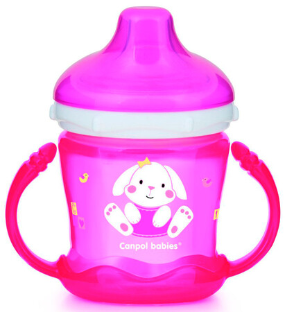 Чашки: Кружка-непроливайка Sweet fun, 180 мл, розовая, Canpol babies