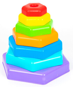 Розвивальні іграшки: Іграшка розвивальна Пірамідка-веселка в коробці, Wader