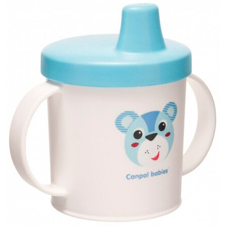 Чашки: Кружка тренировочная Happy faces, голубая, Canpol babies