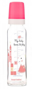 Бутылочки: Бутылка стеклянная, 240 мл, розовая, Sweet fun, Canpol babies