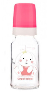 Бутылочки: Бутылка стеклянная, 120 мл, розовая, Sweet fun, Canpol babies