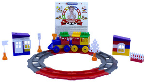 Ігри та іграшки: Конструктор Мастер 1, железная дорога, 56 эл., Maximus