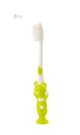 Зубні пасти, щітки та аксесуари: Зубна щітка дитяча з присоскою, Baby team (ведмежа)