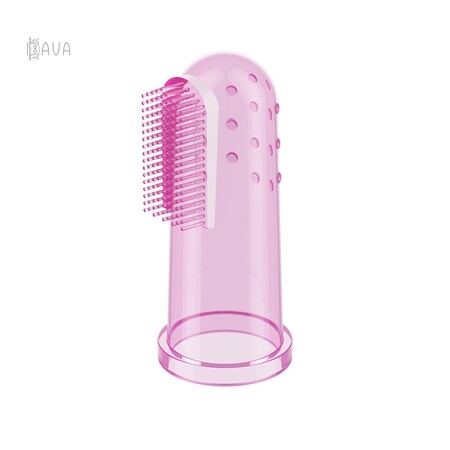 Зубные пасты, щетки и аксессуары: Зубная щетка-массажер для десен, розовая, BabyOno