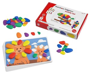 Розвивальний набір «Кольорова галька з картками-завданнями»Rainbow Pebbles EDX Education