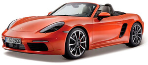 Машинки: Модель автомобиля Porsche 718 Boxster, Street Fire, 1:32, темно-красный, Bburago