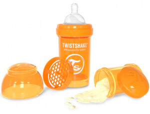 Поильники, бутылочки, чашки: Антиколиковая бутылочка 180 мл, оранжевая Twistshake