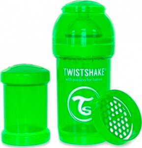 Поїльники, пляшечки, чашки: Антиколікова пляшечка 180мл, зелена Twistshake