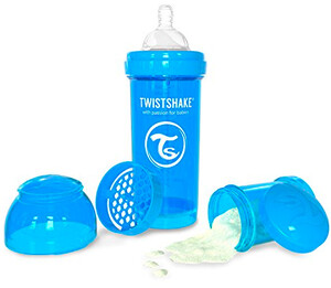 Поїльники, пляшечки, чашки: Антиколікова пляшечка 260мл, блакитна Twistshake