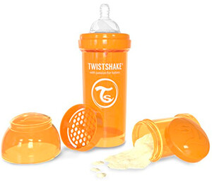 Поильники, бутылочки, чашки: Антиколиковая бутылочка 260 мл, оранжевая Twistshake