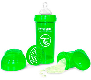 Поильники, бутылочки, чашки: Антиколиковая бутылочка 260мл, зеленая Twistshake