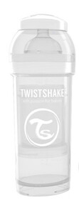 Поильники, бутылочки, чашки: Антиколиковая бутылочка 260мл, белая Twistshake