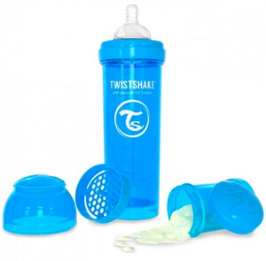 Антиколиковая бутылочка 330 мл, голубая Twistshake