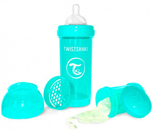 Поильники, бутылочки, чашки: Антиколиковая бутылочка 260 мл, бирюзовая Twistshake