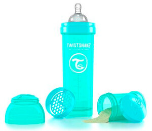 Поїльники, пляшечки, чашки: Антиколікова пляшечка 330 мл, бірюзова Twistshake