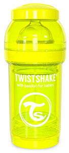 Поильники, бутылочки, чашки: Антиколиковая бутылочка 180 мл, желтая Twistshake