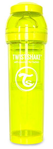 Поильники, бутылочки, чашки: Антиколиковая бутылочка 330 мл, желтая Twistshake