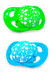 Ортодонтическая силиконовая пустышка 0-6 мес., голубая/зеленая дополнительное фото 1.