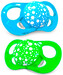 Ортодонтическая силиконовая пустышка от 6 мес., голубая/зеленая Twistshake дополнительное фото 1.